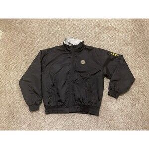 Oarsman Men’s Black Full Zip Windbreaker Jacket Embroidered Army Logo Size XL
